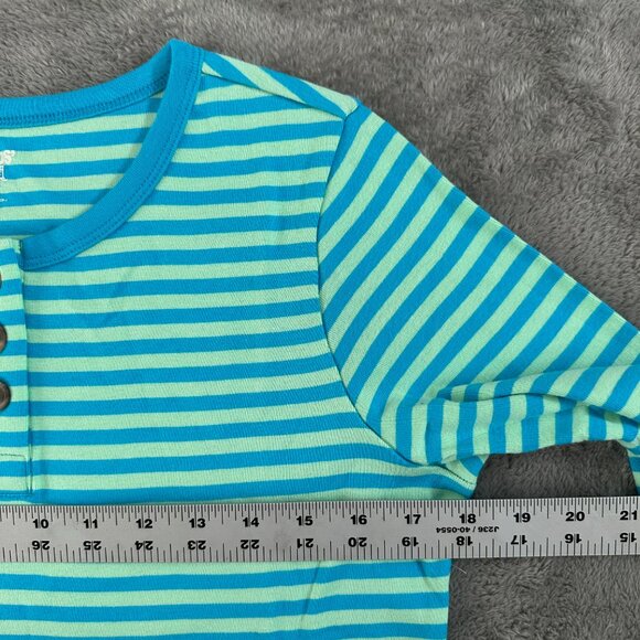 Lands' End Elbow Sleeve Striped Tee Shirt Women's SMALL 6/8 Cotton - Picture 4 of 5